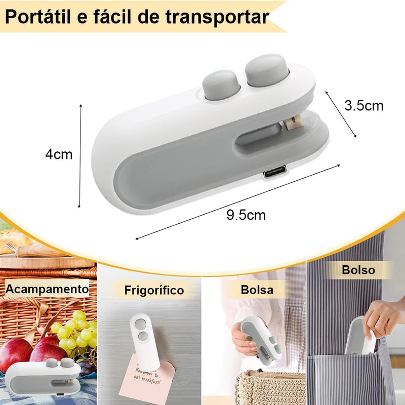 Plastic Bag Sealer Mini Portable USB Heat Bag Sealing Machine Plastic Bag Package Clip Bag Sealer Food Packaging Heat Sealer Carafolli